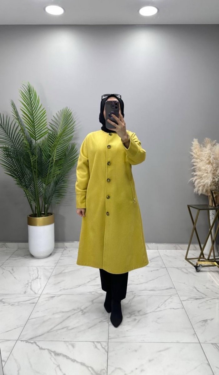 Yün Kaşe Kaban Hardal Yün Kaşe Kaban Hardal