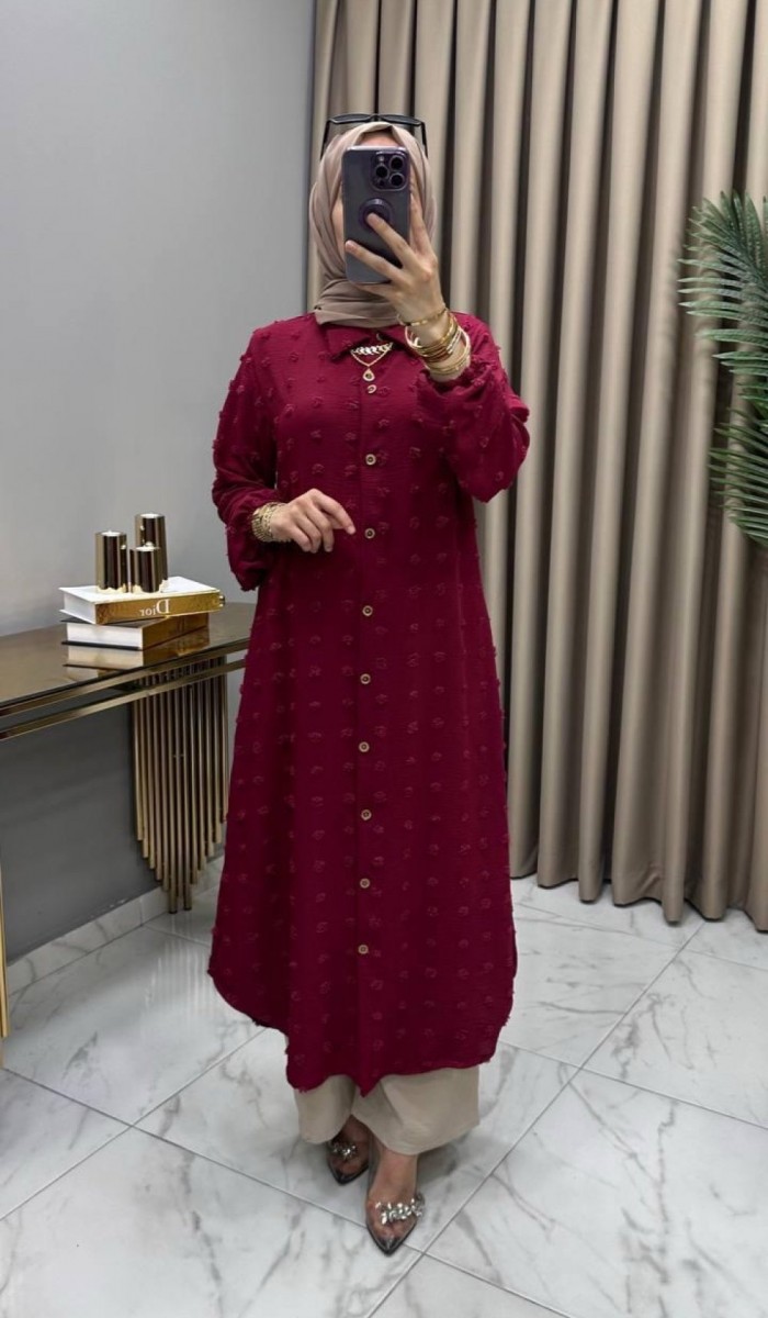 Boncuk Takım Bordo