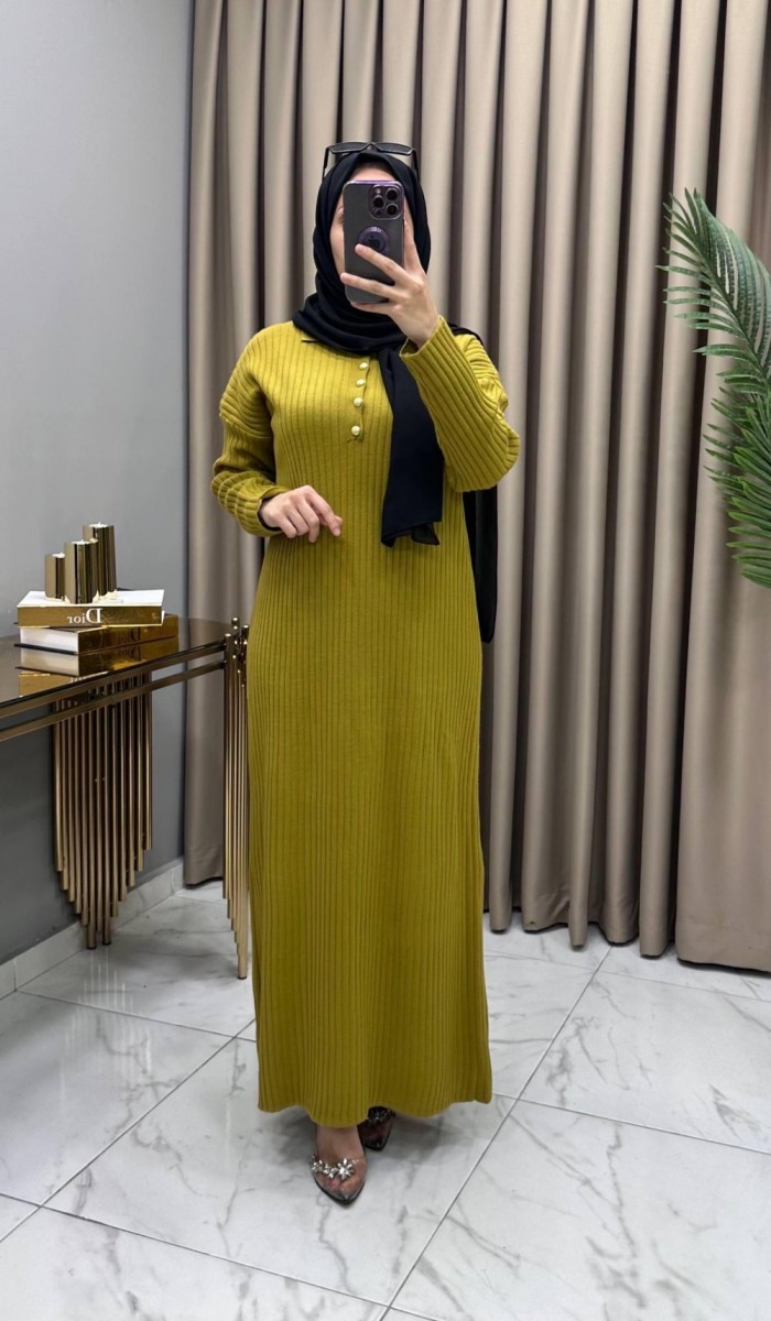 Kamer Triko Elbise Hardal Kamer Triko Elbise Hardal