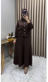 Yasemin Ceket Elbise Takım Kahve