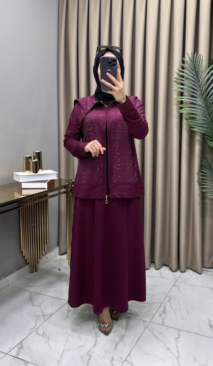 Serenay Taşlı Takım Fuşya Serenay Taşlı Takım Fuşya
