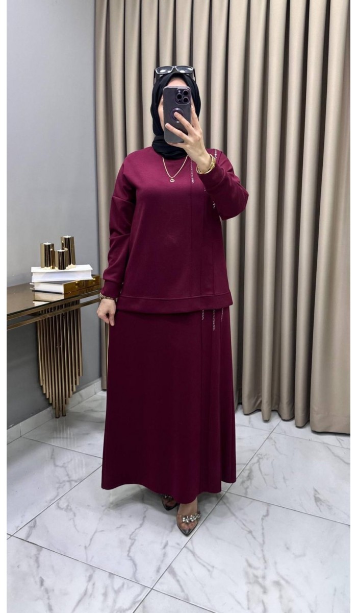Maya Etekli Takım Bordo