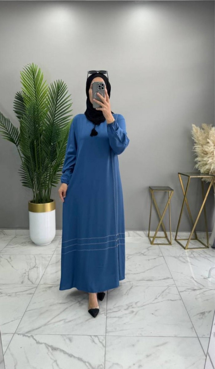 Yazgül Elbise İndigo