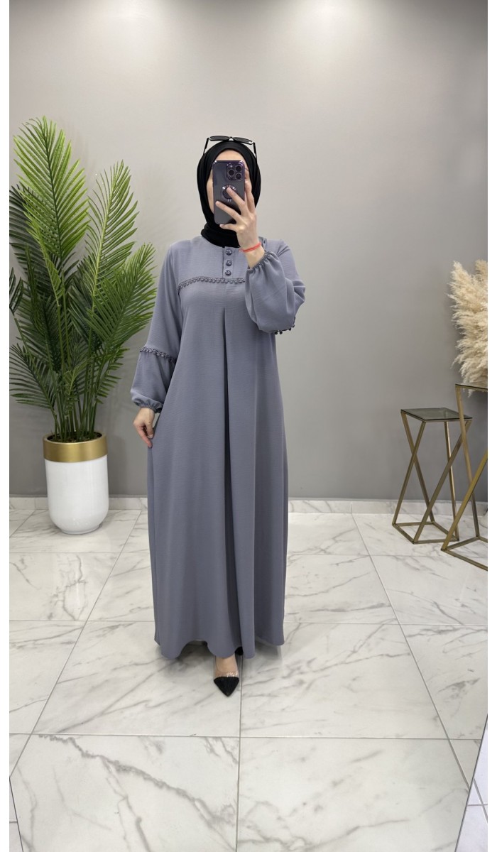Handan Elbise Gri Handan Elbise Gri