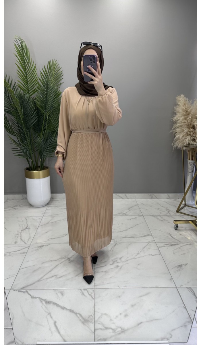 Peri Şifon Elbise Vizon