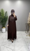 Hazal Abiye Elbise Kahve