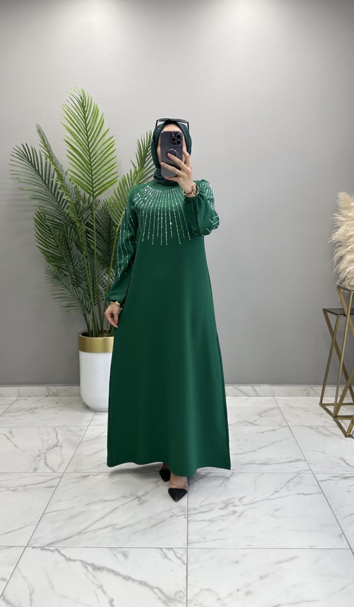 Nuran Abiye Elbise Zümrüt