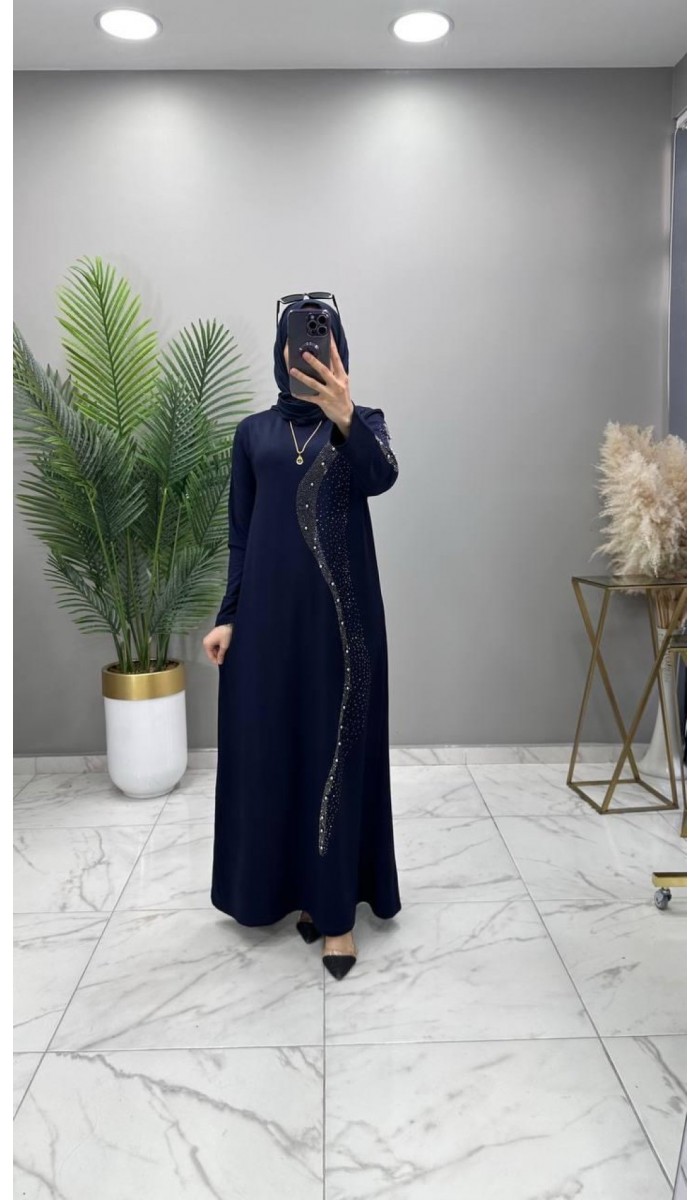 Zeyna Abiye Elbise Lacivert