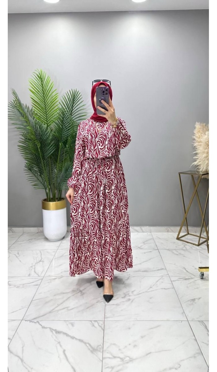 Beyza Elbise Bordo Beyza Elbise Bordo