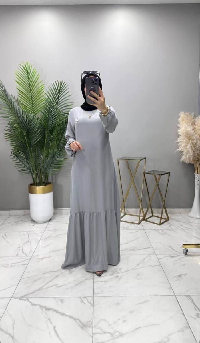 Nurgül Elbise Gri