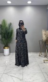 Liya Kruvaze Yakalı Elbise Siyah