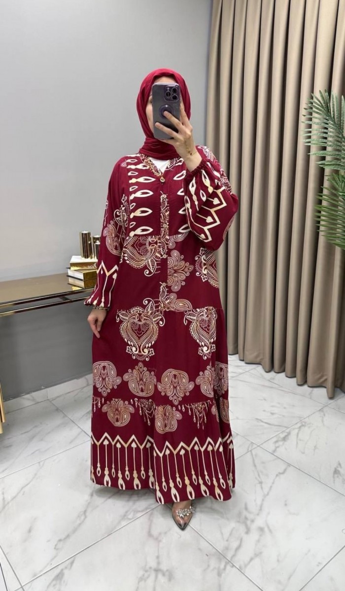 Nisan Elbise Bordo