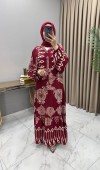 Nisan Elbise Bordo