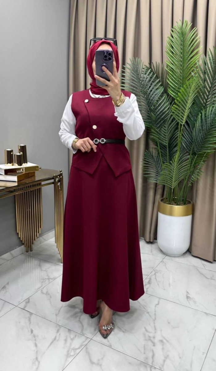 Gülce Takım Bordo