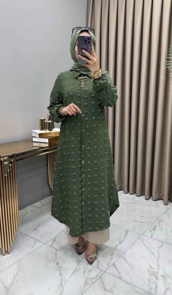 Boncuk Tunik Haki