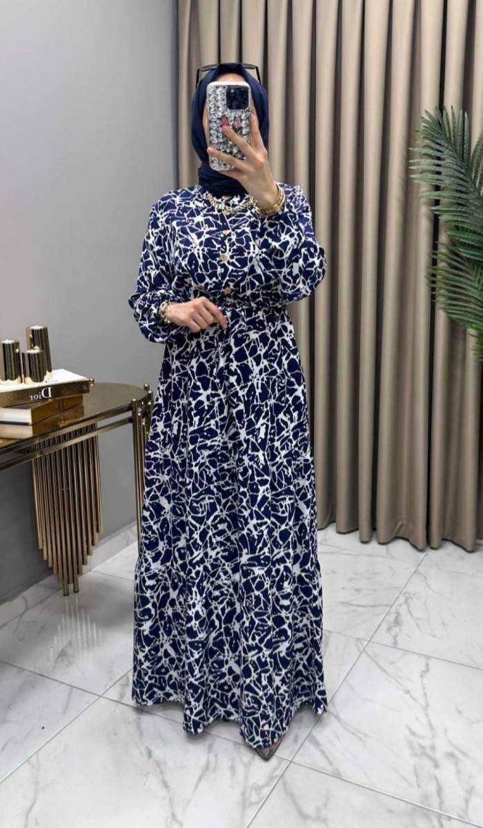 Bahar Elbise Lacivert