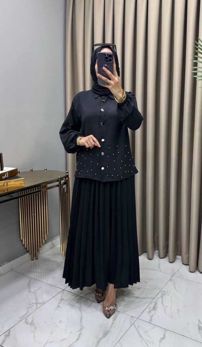 Suzan Etekli Takım Siyah Suzan Etekli Takım Siyah