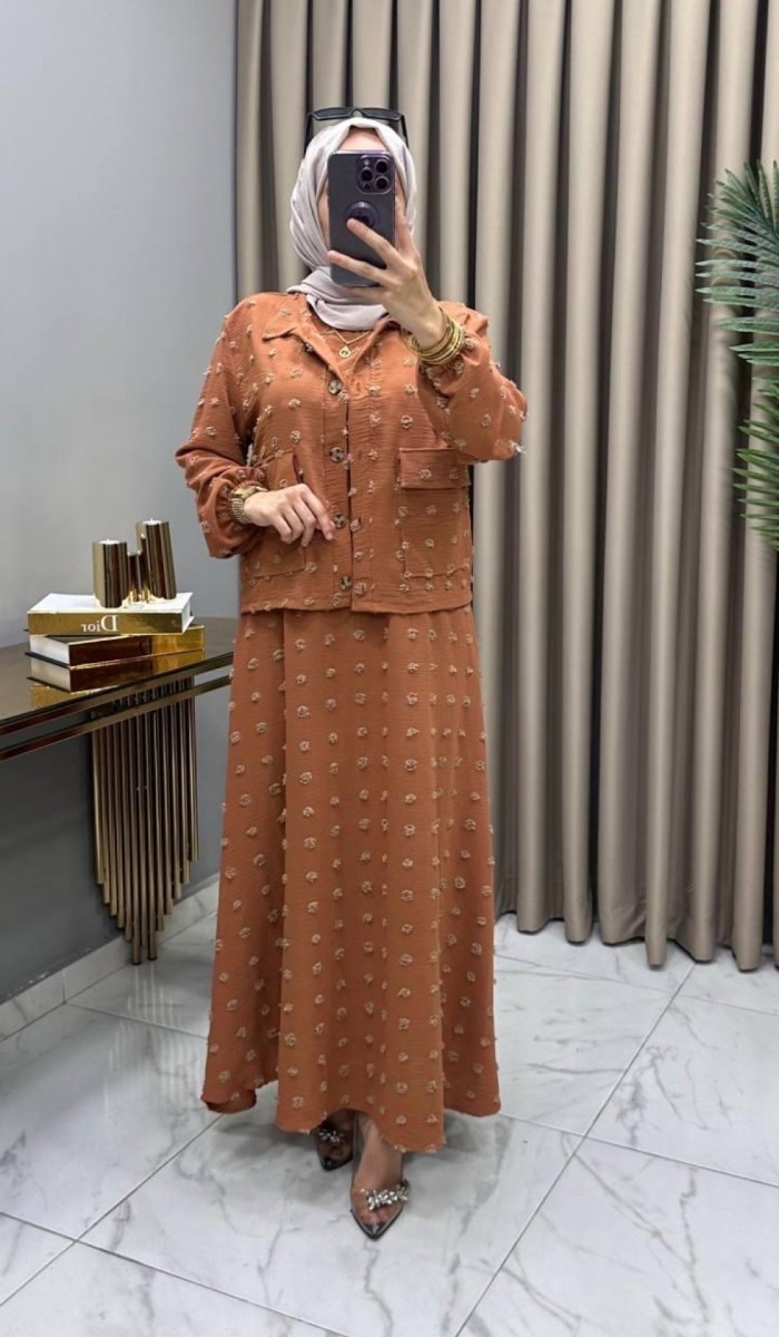 Rana Ceketli Elbise Takım Turuncu