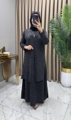 Yelekli Elbise Takım Siyah
