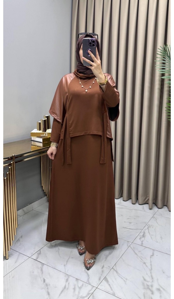 Esra Elbiseli Takım Kahve