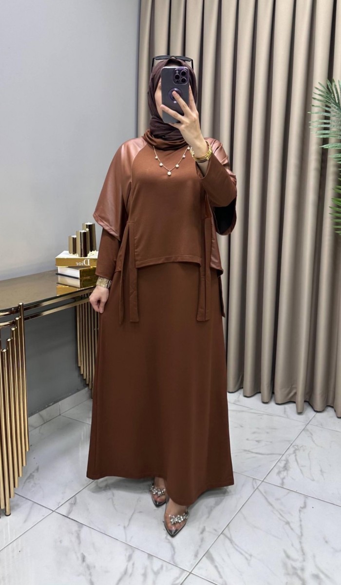 Esra Elbiseli Takım Kahve