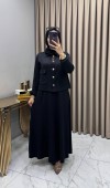 Yasemin Ceket Elbise Takım Siyah