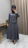 Yasemin Ceket Elbise Takım Füme
