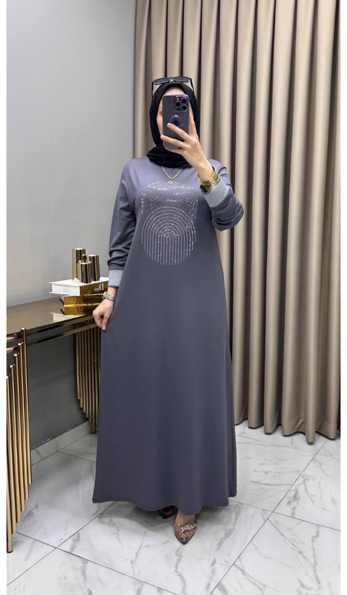 Elfida Abiye Elbise Füme