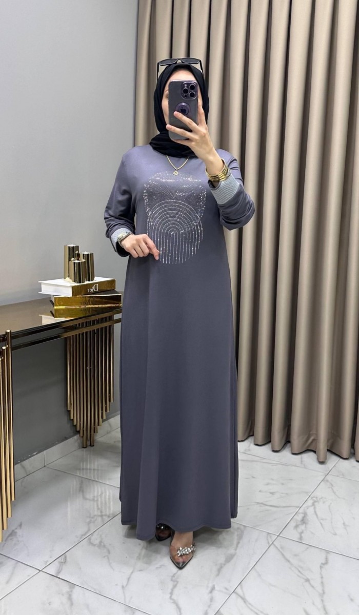 Elfida Abiye Elbise Füme