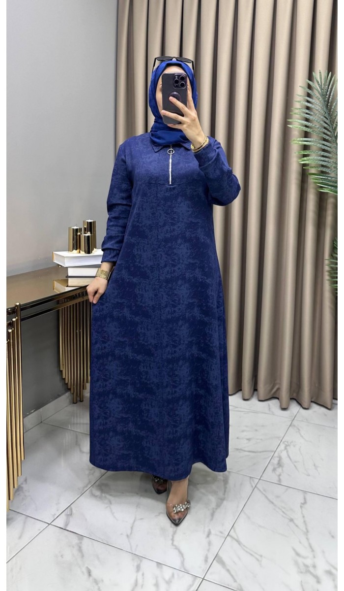 Dicle Elbise Lacivert