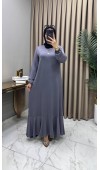 Yonca Elbise Broş Hediyeli Gri