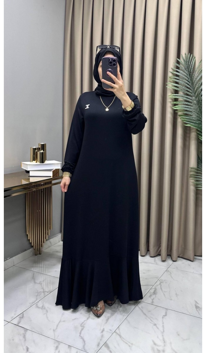 Yonca Elbise Broş Hediyeli Siyah