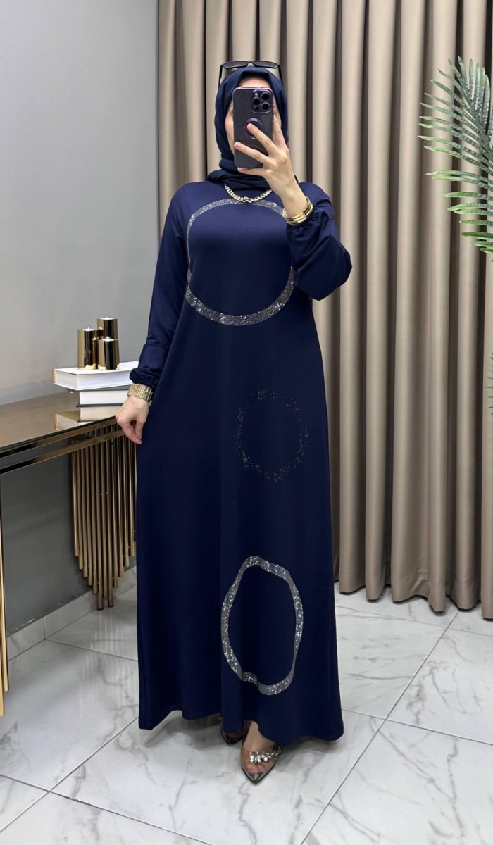 Zahide Abiye Elbise Lacivert