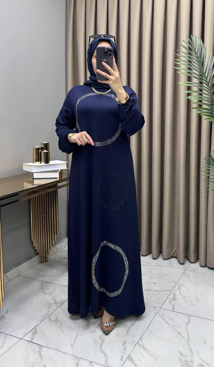 Zahide Abiye Elbise Lacivert