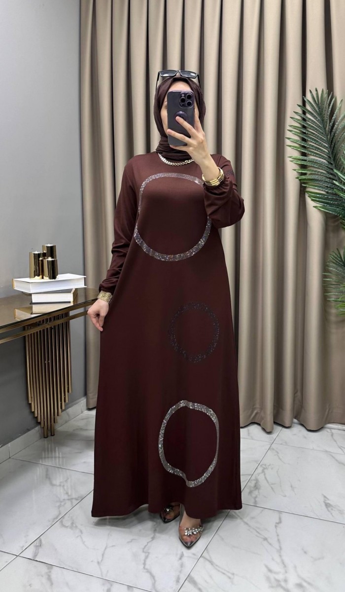 Zahide Abiye Elbise Kahve