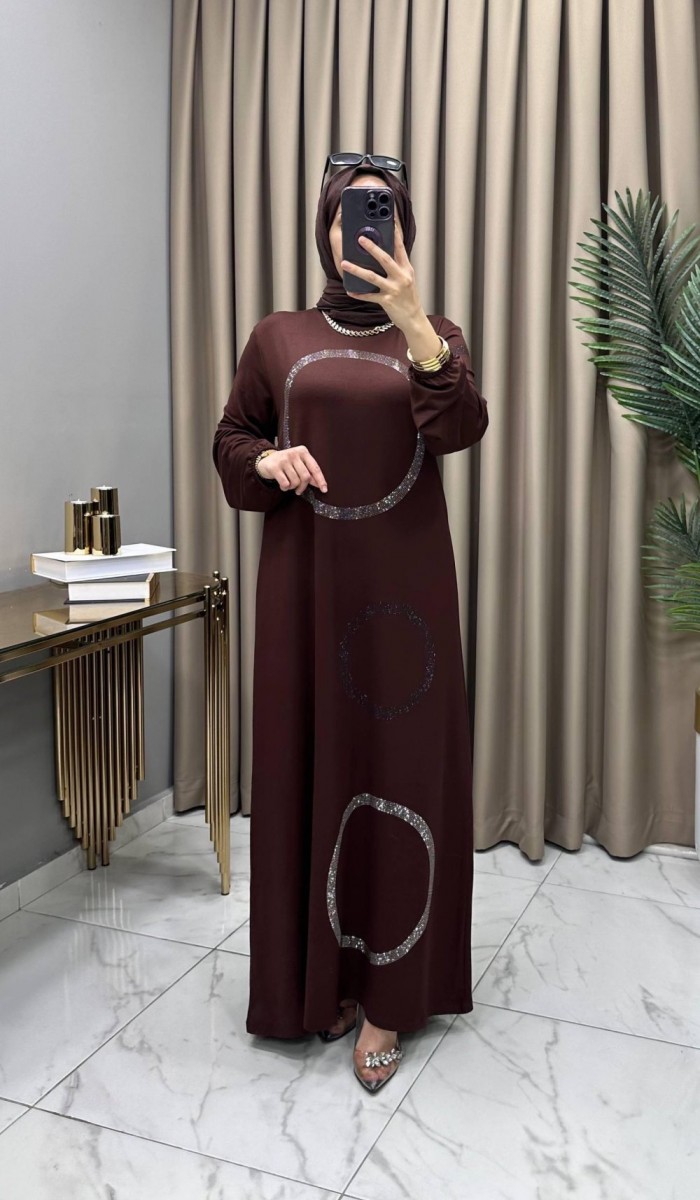 Zahide Abiye Elbise Kahve