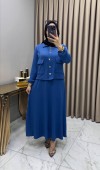 Yasemin Ceket Elbise Takım indigo mavi