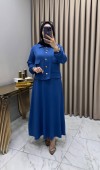 Yasemin Ceket Elbise Takım indigo mavi