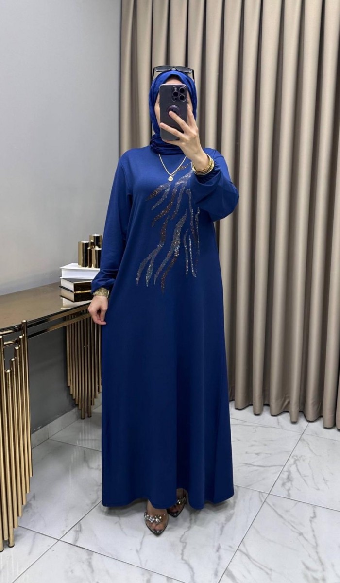Damla Abiye Elbise İndigo