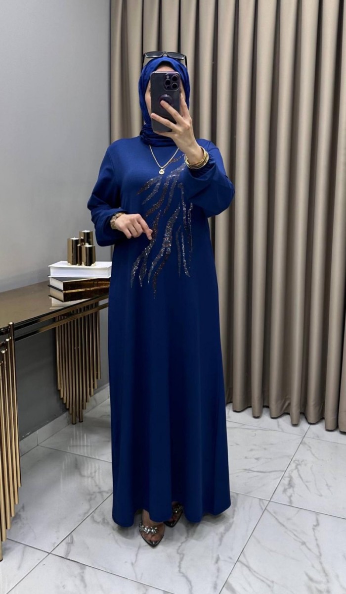 Damla Abiye Elbise İndigo