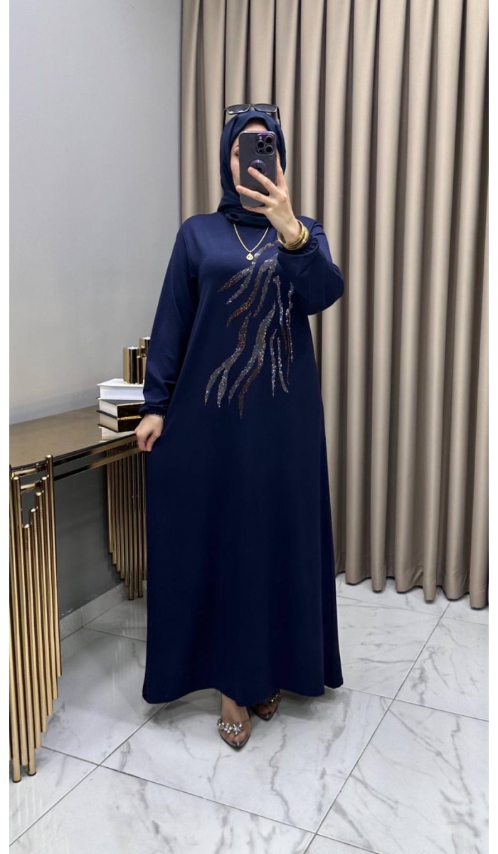 Damla Abiye Elbise Lacivert