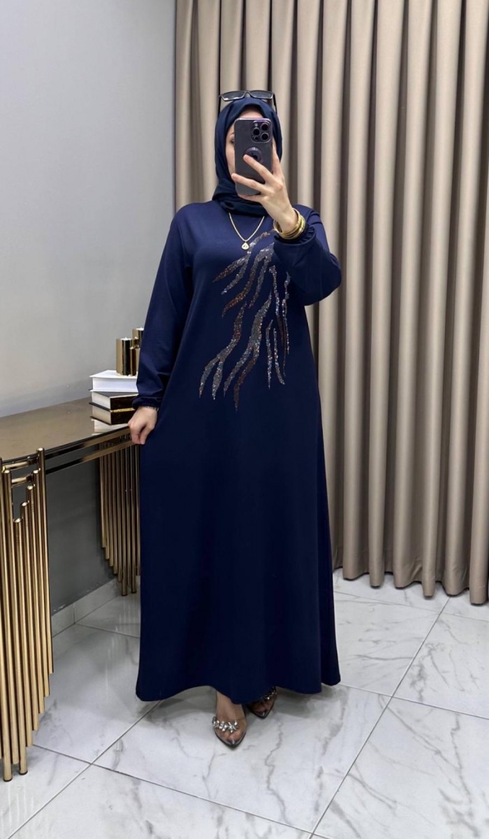 Damla Abiye Elbise Lacivert