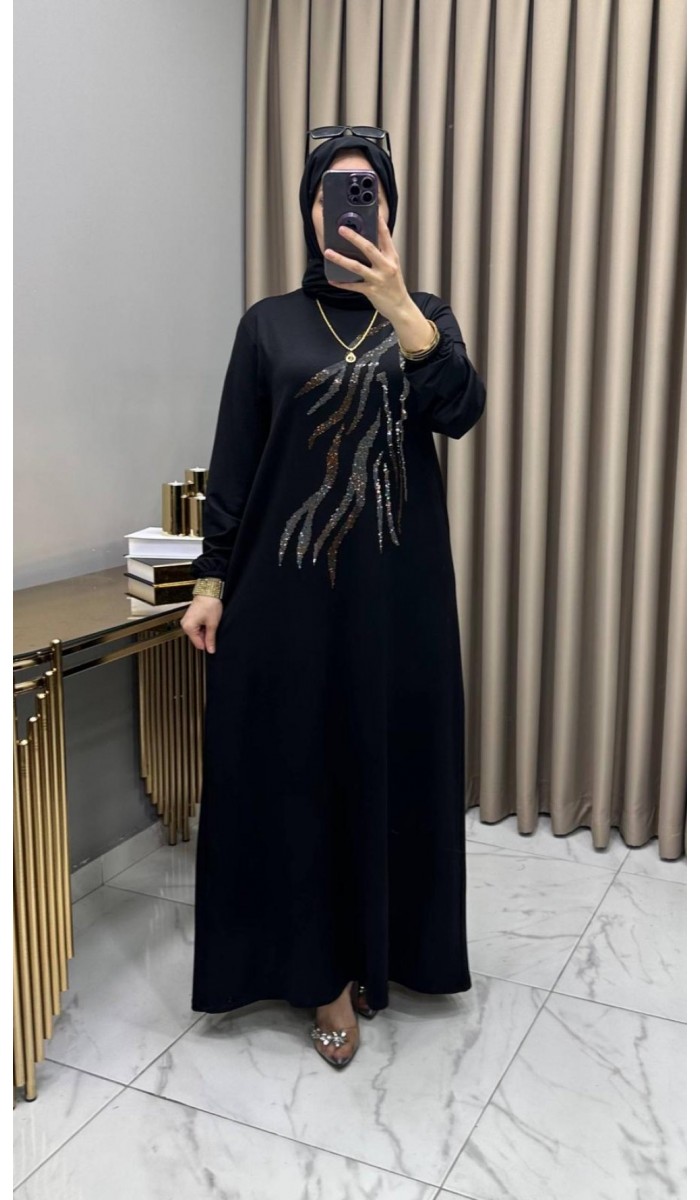 Damla Abiye Elbise Siyah