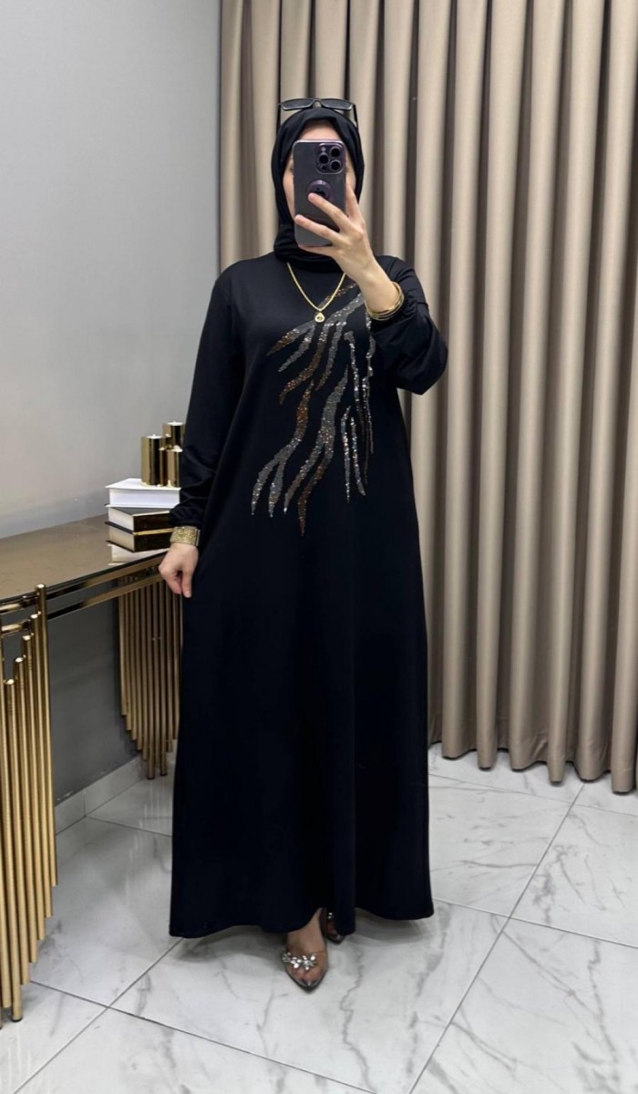Damla Abiye Elbise Siyah