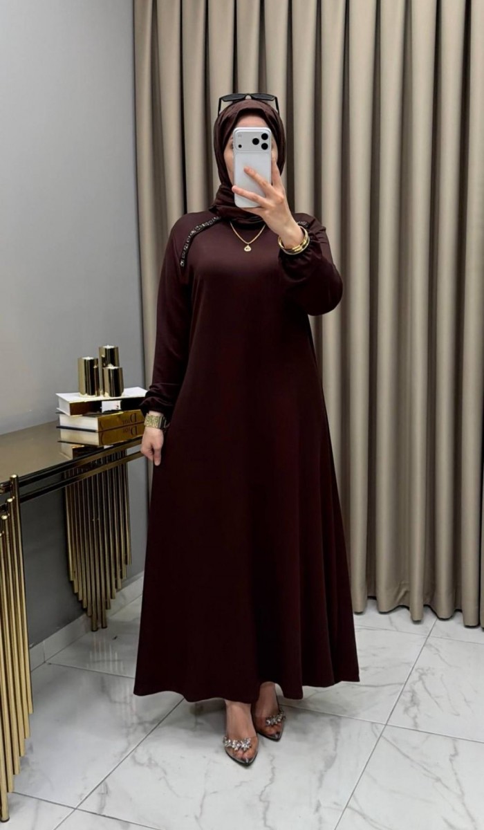 Yüsra Elbise Kahve Yüsra Elbise Kahve