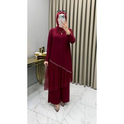 Tüllü Takım Bordo