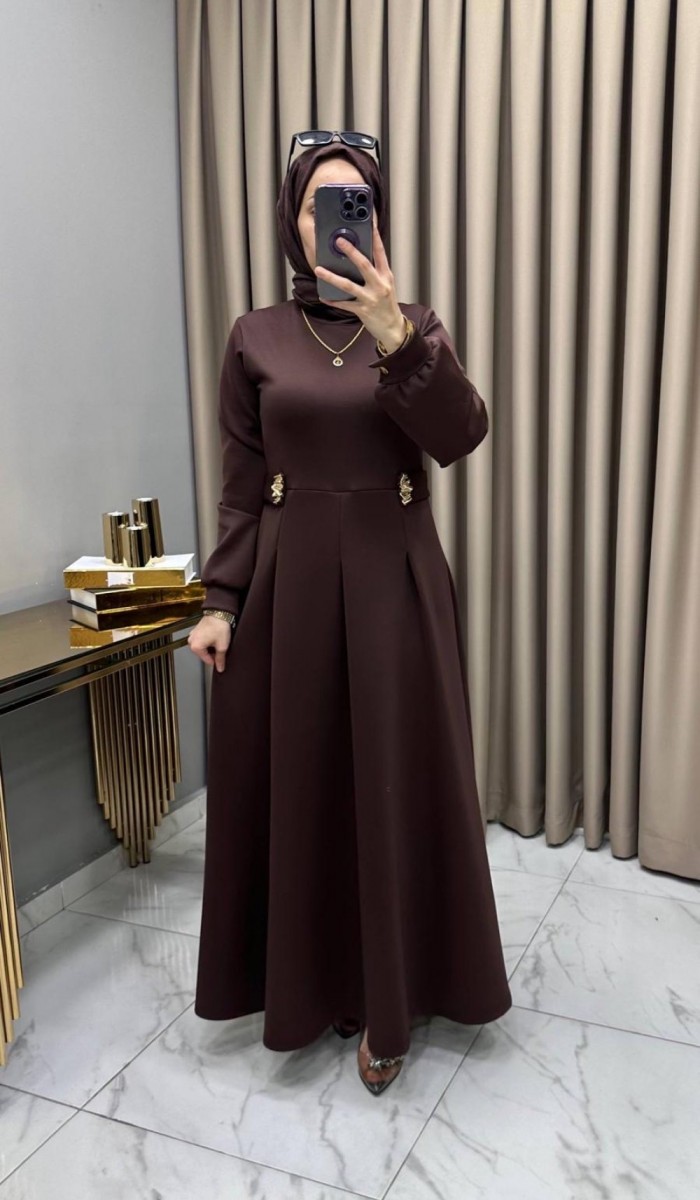 Öznur Elbise Kahve Öznur Elbise Kahve