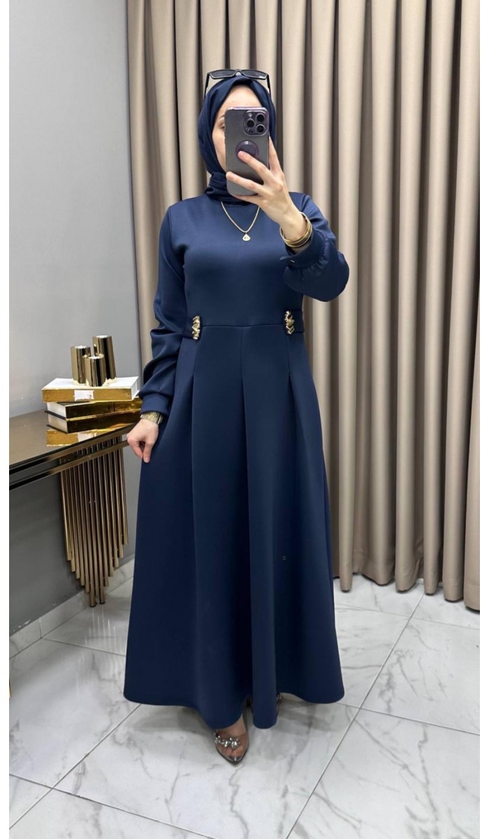 Öznur Elbise Lacivert