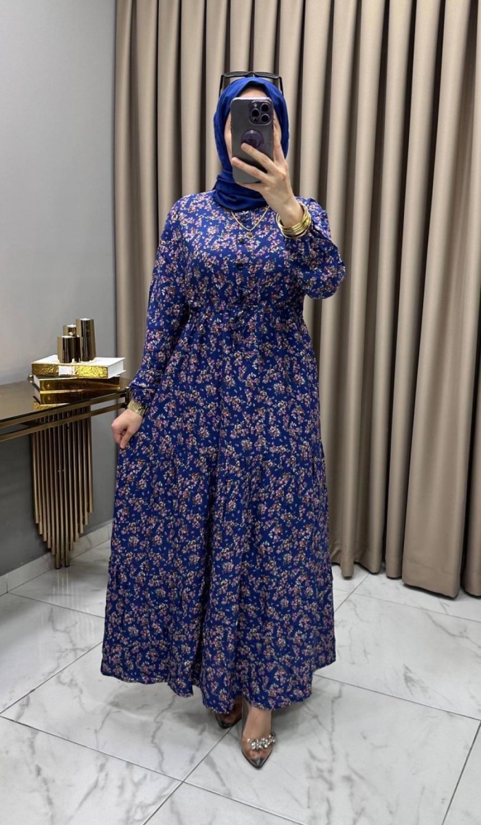 Nergis Elbise İndigo