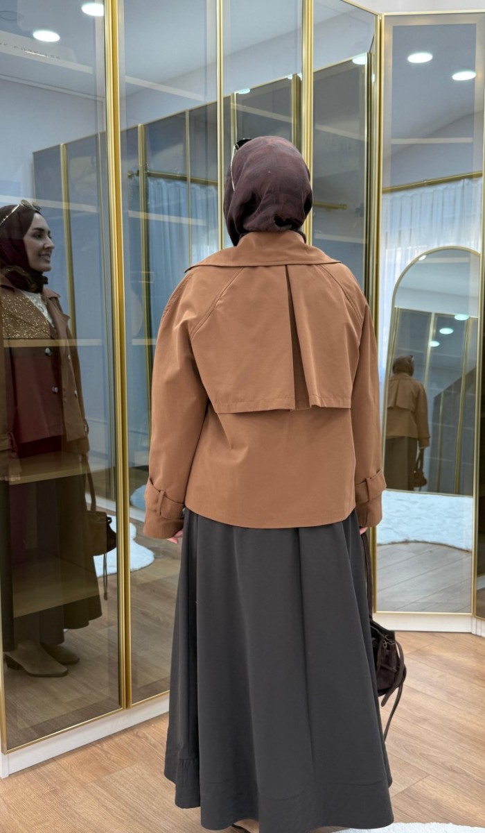 Reglan kol Kısa Trençkot